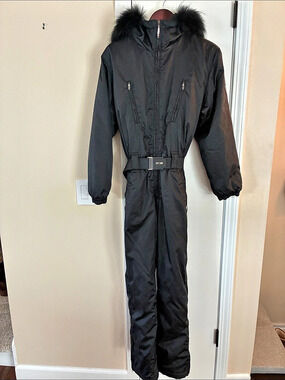 Postcard One Piece Ski Suit Black US 6 Like New